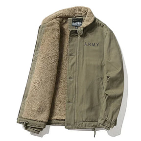 Jaqueta Masculina com Gola de Lã Forro Interno Estilo Casual