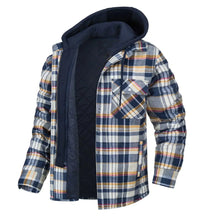 Casaco Masculino Quadriculado Para Inverno com Capuz Forro de Algodão