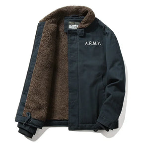 Jaqueta Masculina com Gola de Lã Forro Interno Estilo Casual