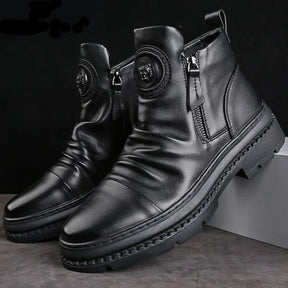 Bota Masculina Cano Alto com Zíper Lateral