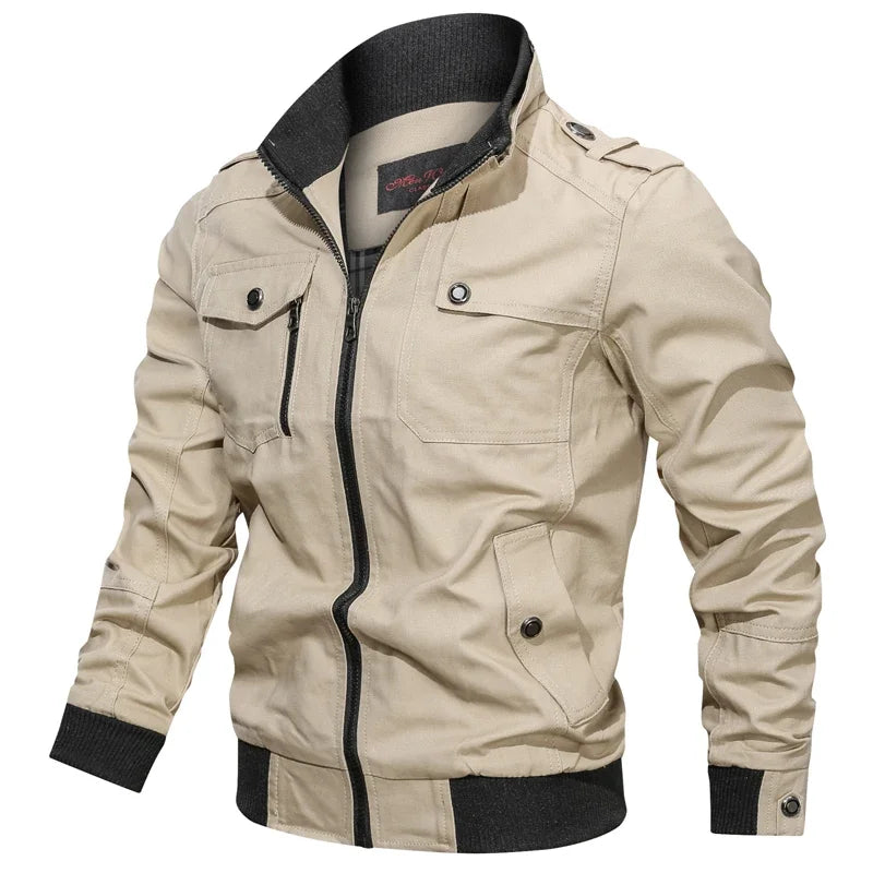 Jaqueta Masculina Casual Estilo Militar e Motociclístico