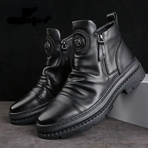 Bota Masculina Cano Alto com Zíper Lateral