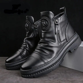 Bota Masculina Cano Alto com Zíper Lateral