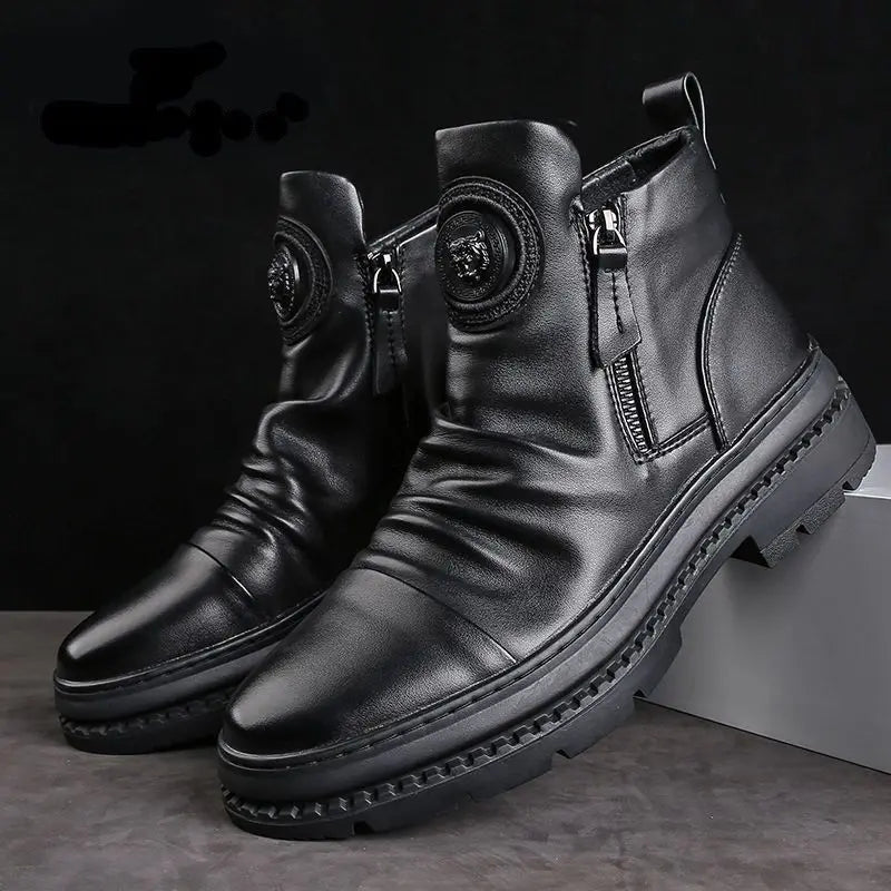 Bota Masculina Cano Alto com Zíper Lateral