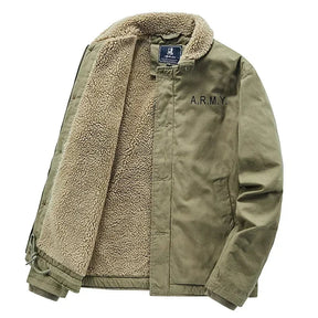 Jaqueta Masculina com Gola de Lã Forro Interno Estilo Casual