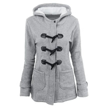 Casaco Feminino Básico com Capuz e Zíper - Sobretudo Casual para Outono/Inverno