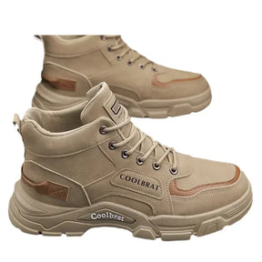 Bota Masculina de Cano Curto Estilo Britânico Antiderrapante Confortável