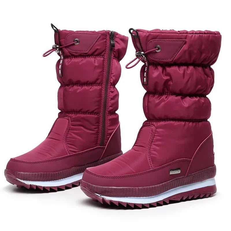 Bota Feminina Para Inverno Meio-Cano Impermeável