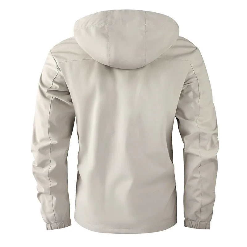 Casaco Masculino Casual Impermeável Com Capuz e Forro