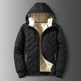 Casaco Masculino de Inverno com Capuz Forro Polar Gola Alta