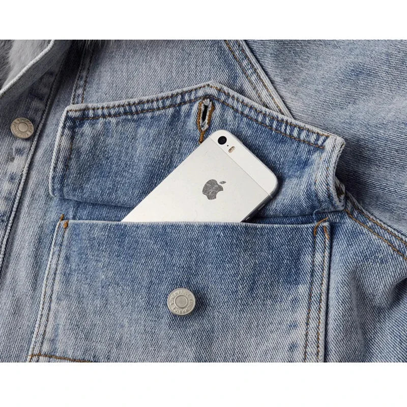 Jaqueta Jeans Feminina com Forro Para Inverno