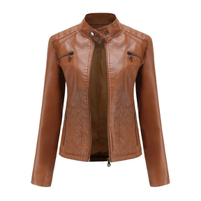 Jaqueta Feminina Casual com Zíper Estilo Streetwear