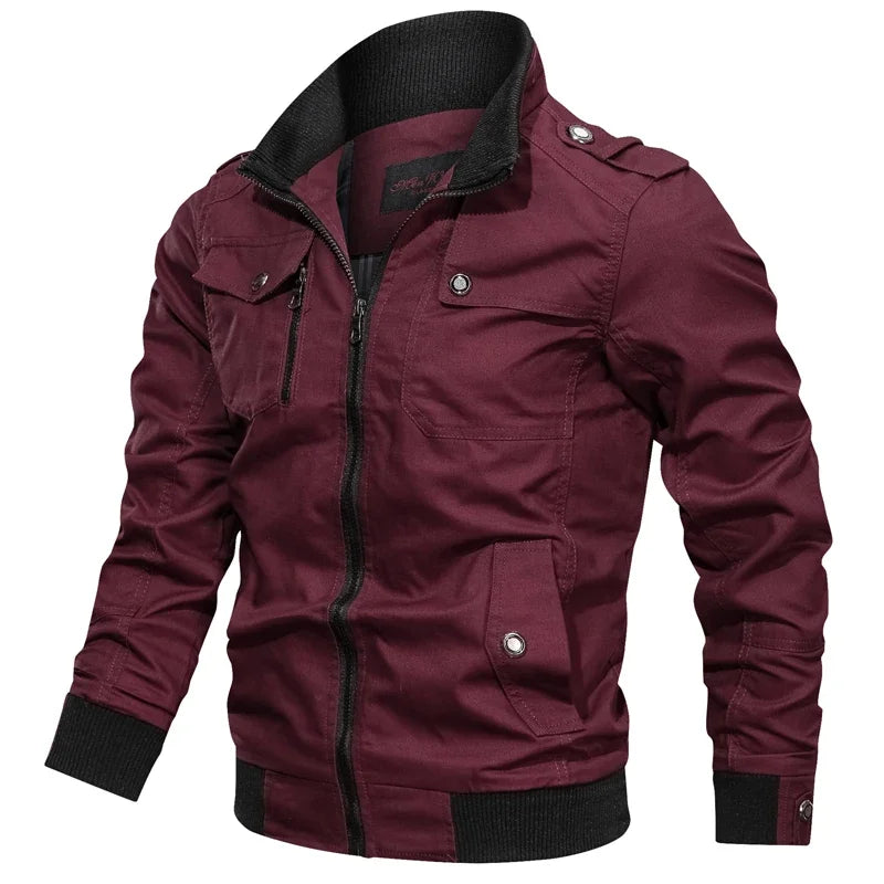 Jaqueta Masculina Casual Estilo Militar e Motociclístico