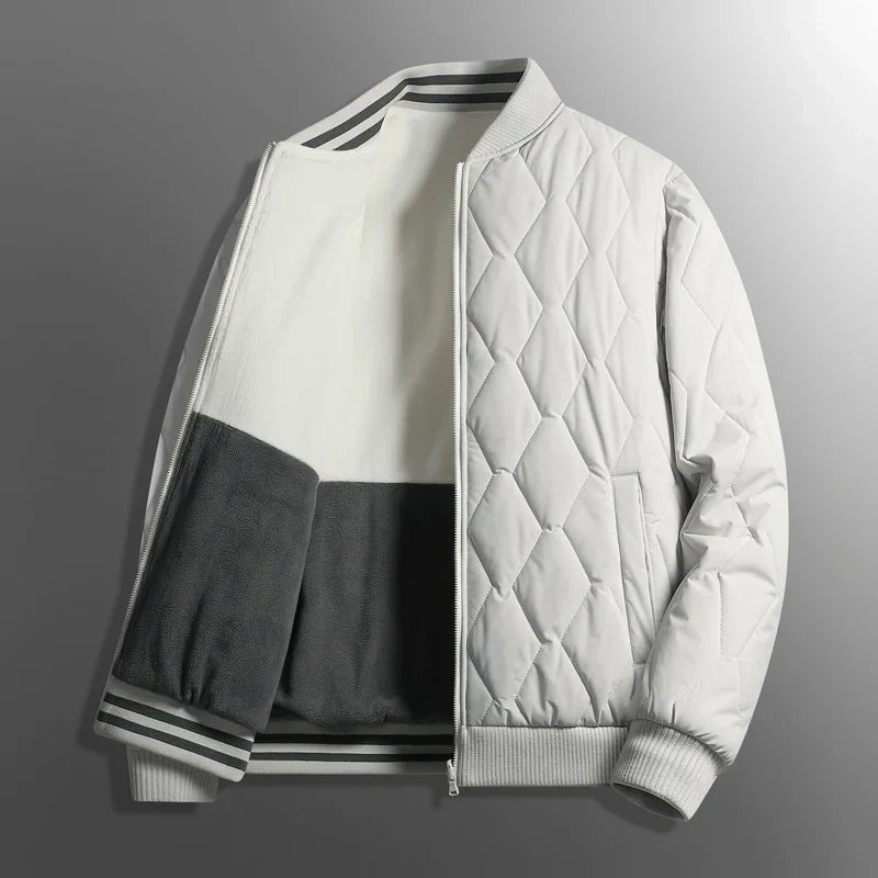 Casaco Masculino Puffer Dupla Face com Zíper