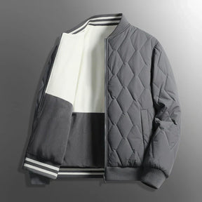 Casaco Masculino Puffer Dupla Face com Zíper