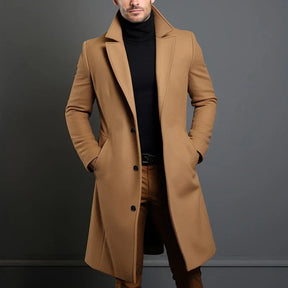 Jaqueta Longa Masculina de Inverno Lã Premium