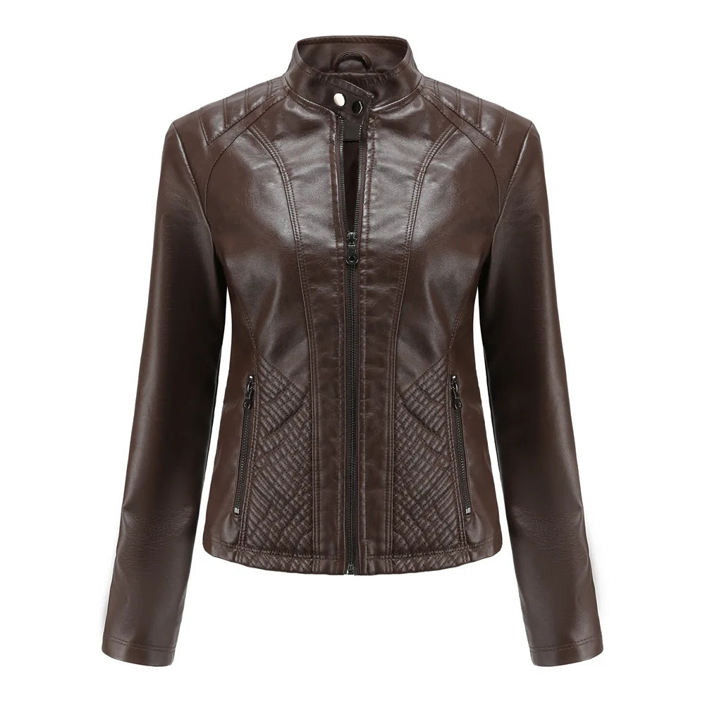 Jaqueta Feminina Estilo Biker com Zíper Luxy