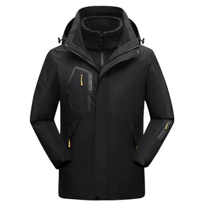 Jaqueta Masculina 3 em 1 com Forro Fleece Impermeável Corta-Vento