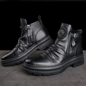 Bota Masculina Cano Alto com Zíper Lateral
