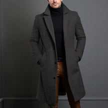 Jaqueta Longa Masculina de Inverno Lã Premium