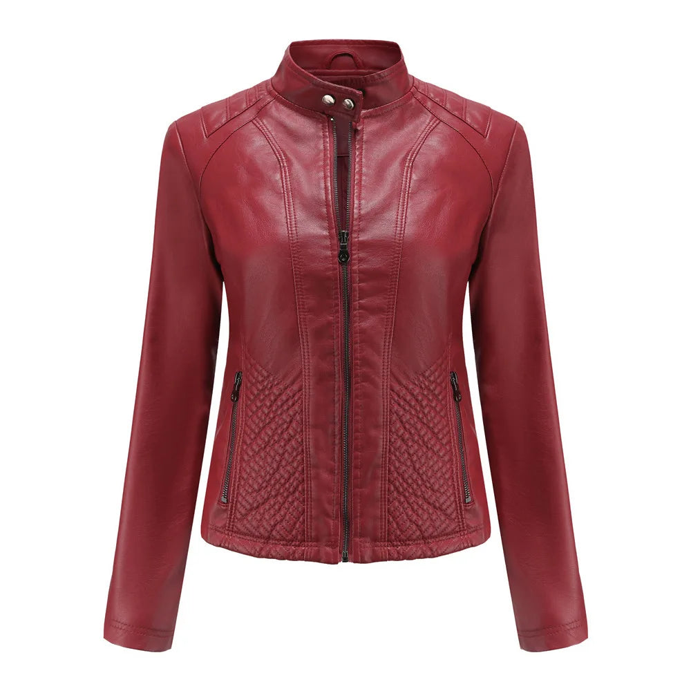 Jaqueta Feminina Estilo Biker com Zíper Luxy