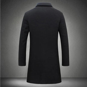 Jaqueta Longa Masculina de Inverno Lã Premium