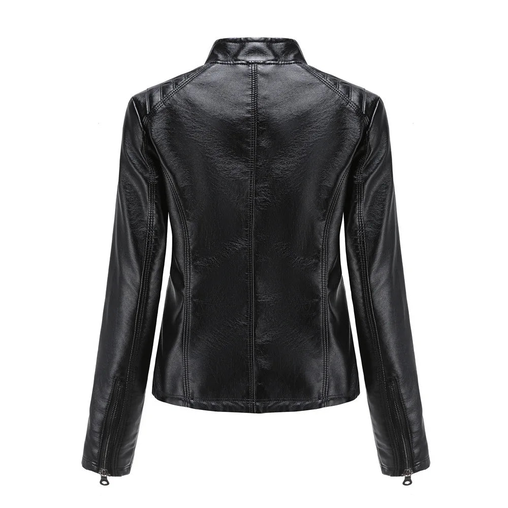 Jaqueta Feminina Estilo Biker com Zíper Luxy