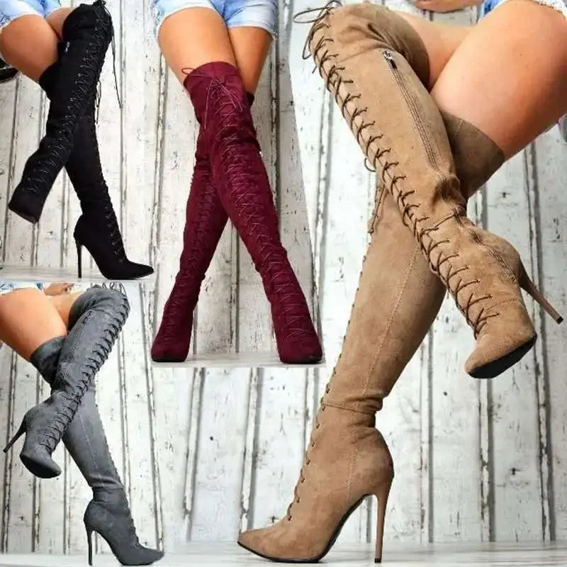 Bota Feminina com Salto Fino Bico Fino Design Elegancy – (Promoção de Inverno 2025)