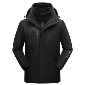 Jaqueta Masculina 3 em 1 com Forro Fleece Impermeável Corta-Vento