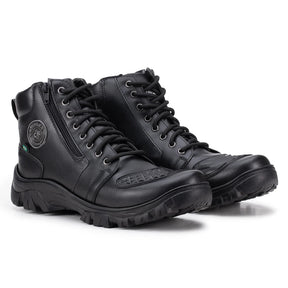 Bota Masculina Militar Biker com Zíper Lateral