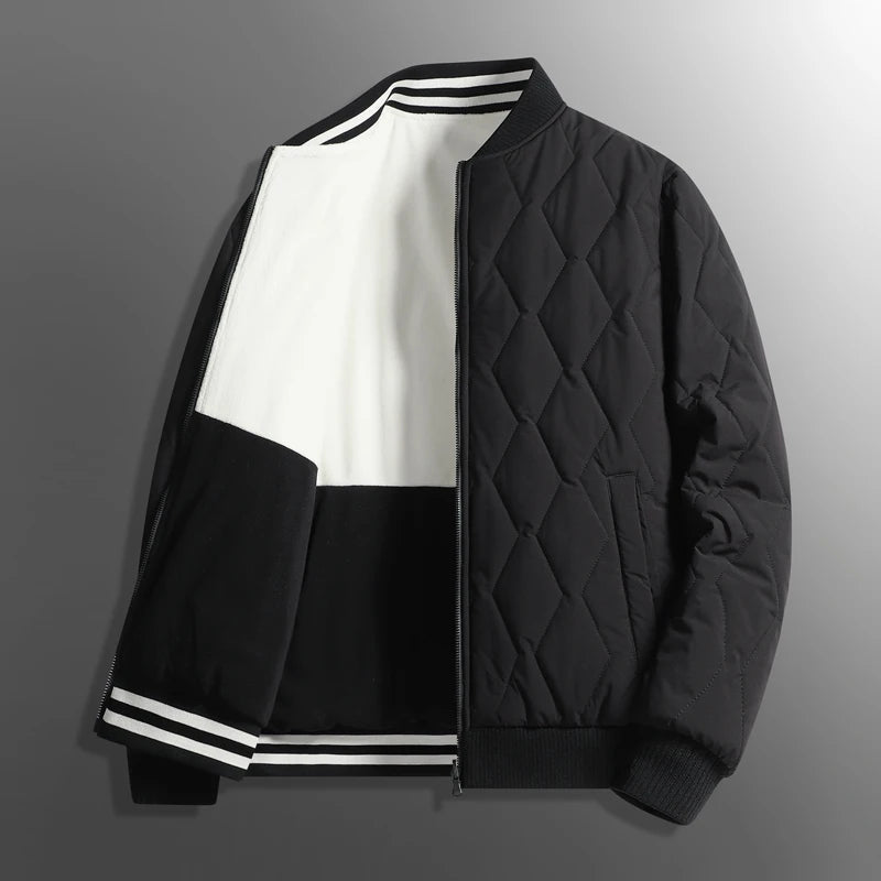 Casaco Masculino Puffer Dupla Face com Zíper
