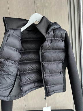 Jaqueta Feminina Leve com Capuz Acolchoada Para o Inverno