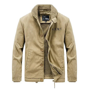 Jaqueta Masculina com Gola de Lã Forro Interno Estilo Casual