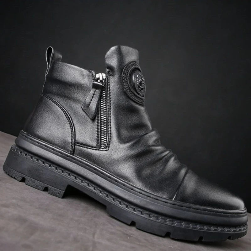 Bota Masculina Cano Alto com Zíper Lateral
