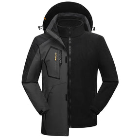 Jaqueta Masculina 3 em 1 com Forro Fleece Impermeável Corta-Vento