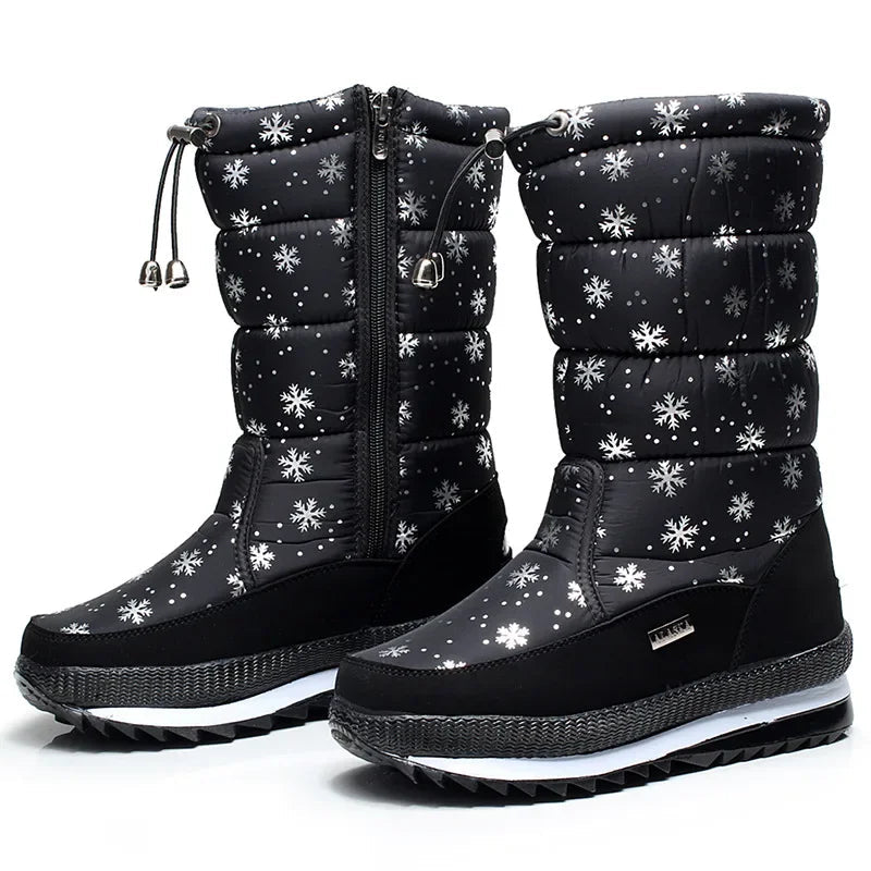 Bota Feminina Para Inverno Meio-Cano Impermeável
