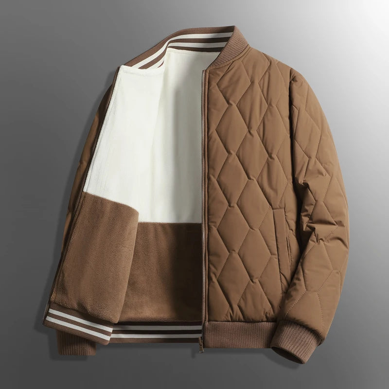 Casaco Masculino Puffer Dupla Face com Zíper