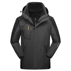 Jaqueta Masculina 3 em 1 com Forro Fleece Impermeável Corta-Vento