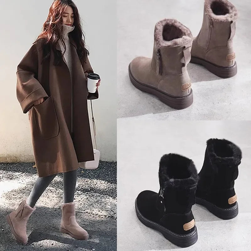 Bota Feminina Cano Curto em Camurça com Forro Solado Confortável – (Promoção de Inverno 2025)