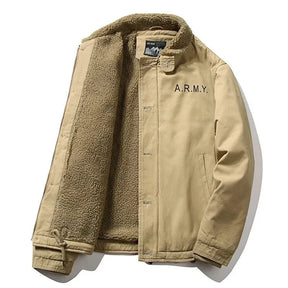 Jaqueta Masculina com Gola de Lã Forro Interno Estilo Casual