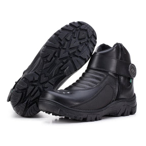 Bota Masculina Biker Militar Monocromática com Zíper Lateral