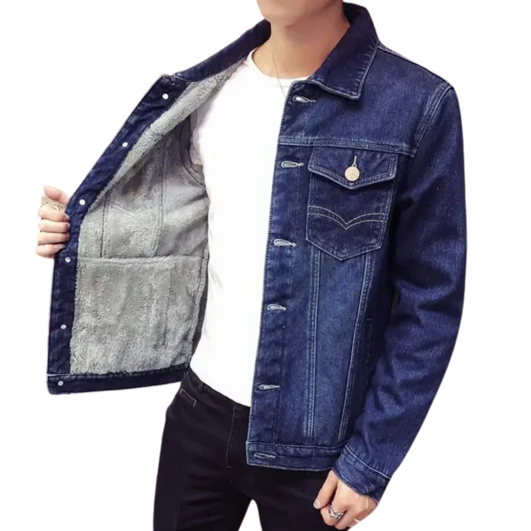 Jaqueta Jeans Masculina Peludo Style