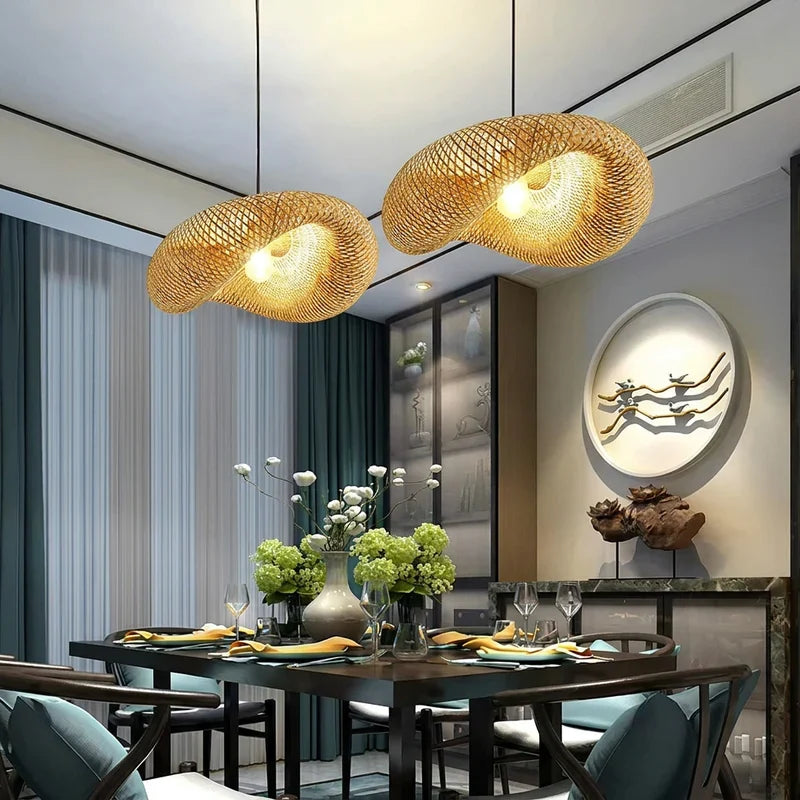 Lustre Pendente de Bambu - Quancim Lux