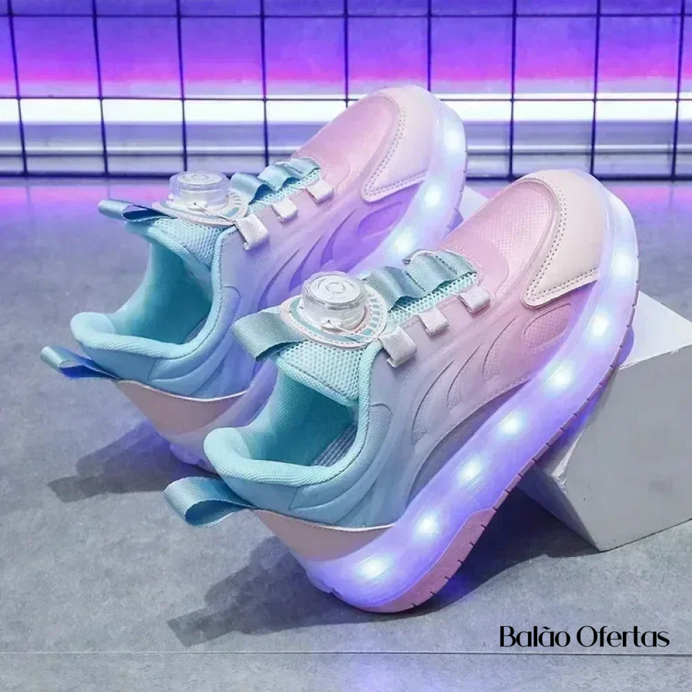 Tênis Infantil Pumello com Rodinhas e Luzes LED